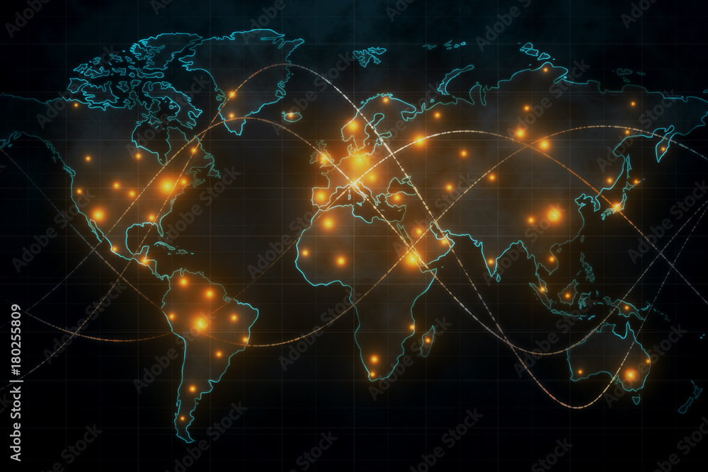 Global network and communication concept