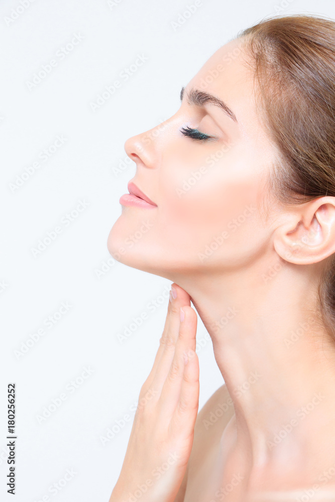Face with closed eyes of a beautiful woman Face with closed eyes of a beautiful woman
