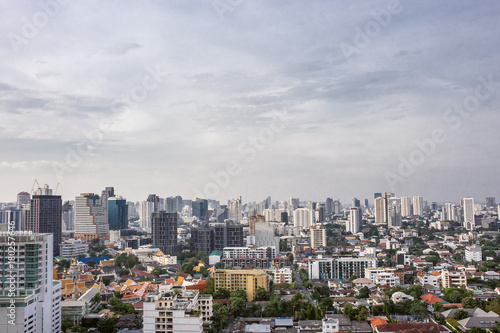 city buildings with blue sky