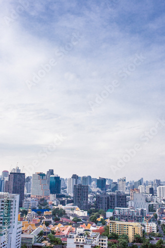 city buildings with blue sky Asok Bangkok Thailand © sky studio