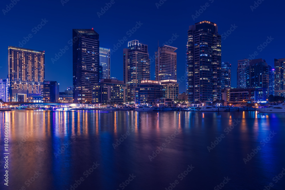 Promenade and canal in Dubai Marina Promenade and canal in Dubai Marina