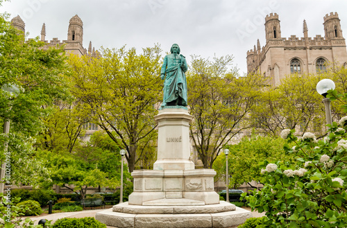 Fényképezés Monument to Carl Linnaeus in the Hyde Park of Chicago University, Illinois, USA