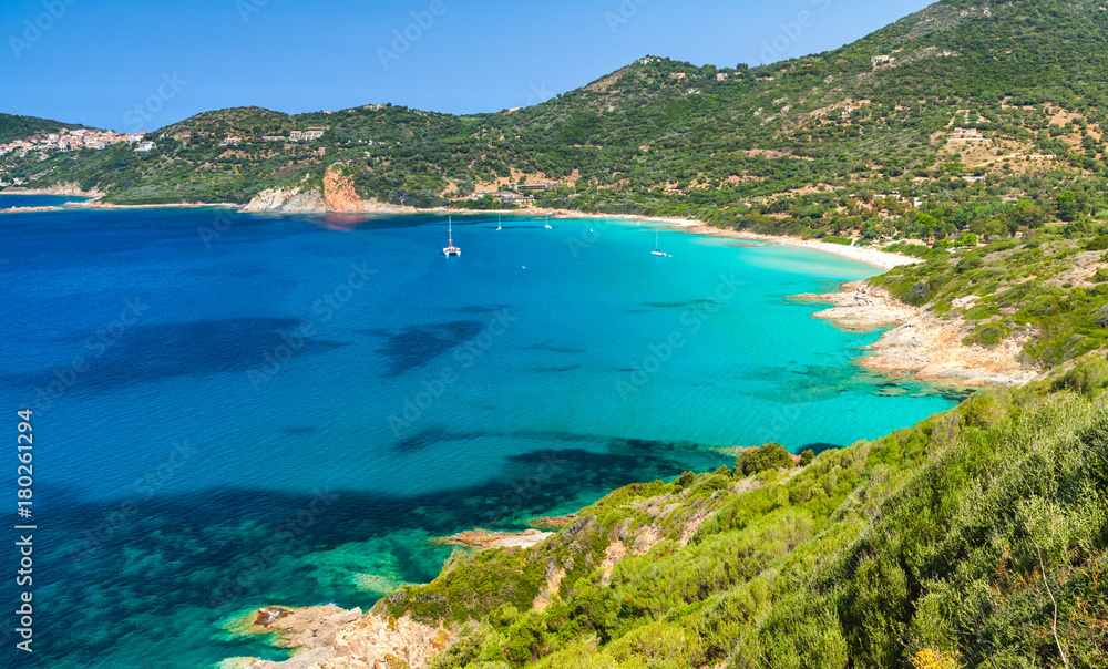 Coastal landscape of South Corsica, summer