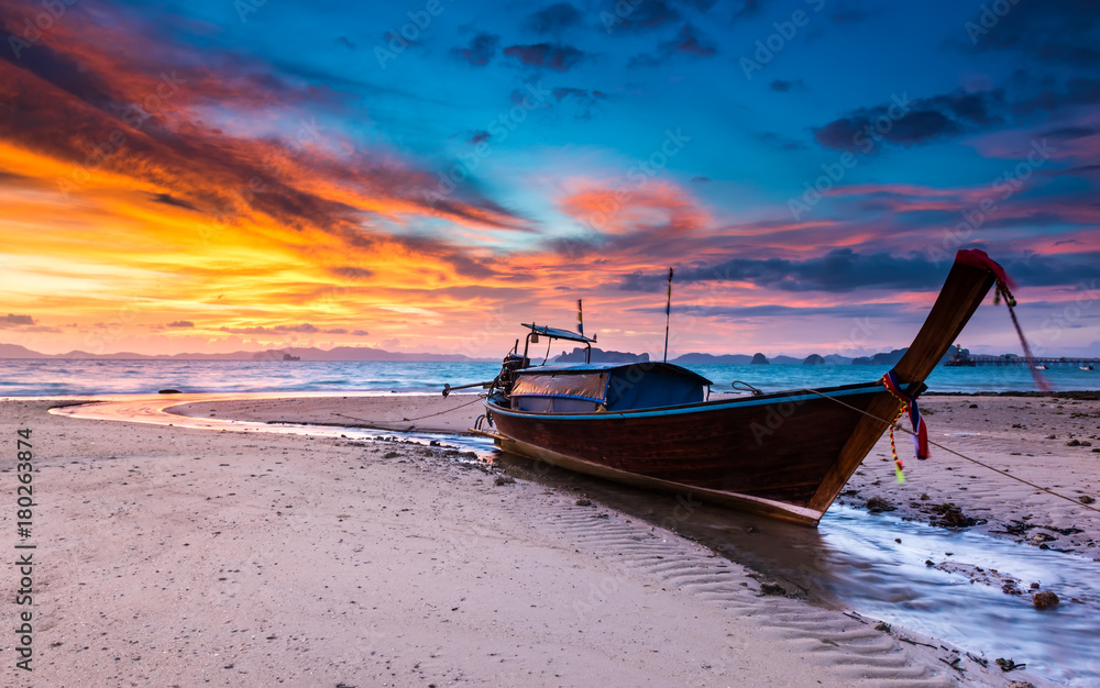 Sunset time at the beach with twilight lanscape. Sunset time at the beach with twilight lanscape.