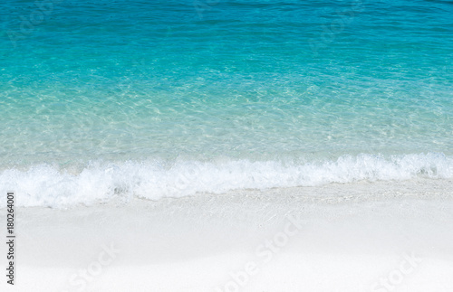 Clear blue sea and white sand at the andaman island.