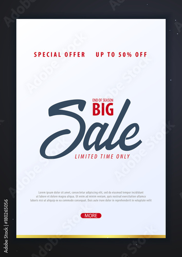 Sale poster or Flyer design. Discount background for the online store, shop, promotional leaflet, poster, banner. Vector illustration.