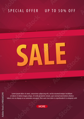 Sale poster or Flyer design. Discount background for the online store, shop, promotional leaflet, poster, banner. Vector illustration.
