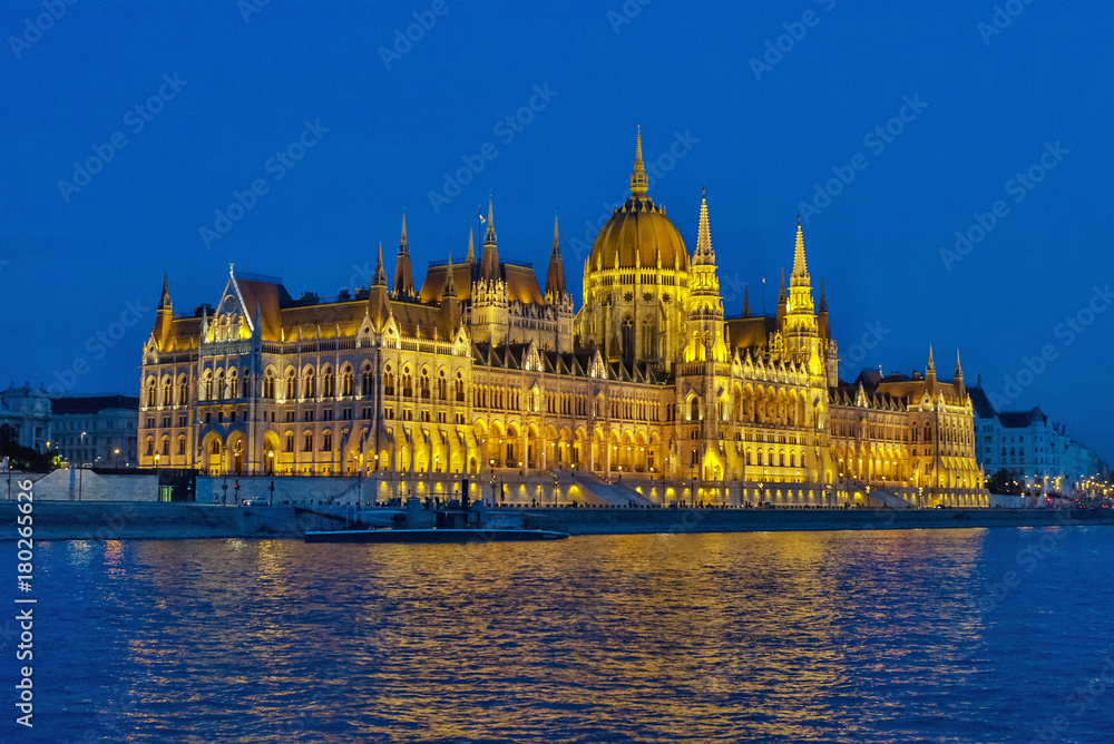 Night Budapest city