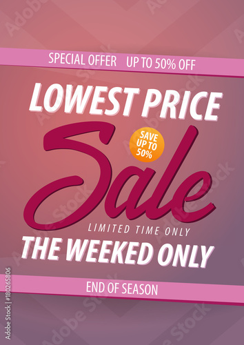 Sale poster or Flyer design. Discount background for the online store, shop, promotional leaflet, poster, banner. Vector illustration.