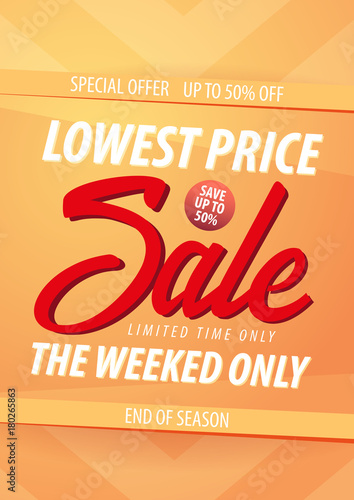 Sale poster or Flyer design. Discount background for the online store, shop, promotional leaflet, poster, banner. Vector illustration.