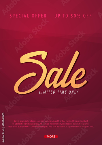 Sale poster or Flyer design. Discount background for the online store, shop, promotional leaflet, poster, banner. Vector illustration.