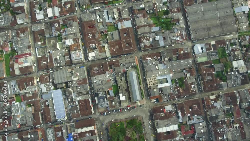 Aerial shot over a town in Colombia Aerial shot over a town in Colombia