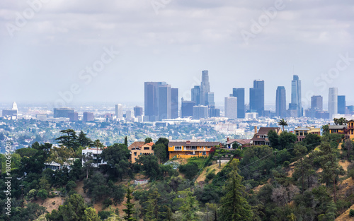Downtown Los Angeles and Hollywood Hills