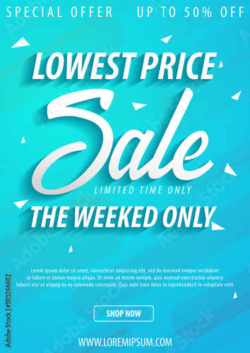 Sale poster or Flyer design. Discount background for the online store, shop, promotional leaflet, poster, banner. Vector illustration.