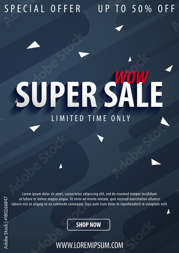 Sale poster or Flyer design. Discount background for the online store, shop, promotional leaflet, poster, banner. Vector illustration.