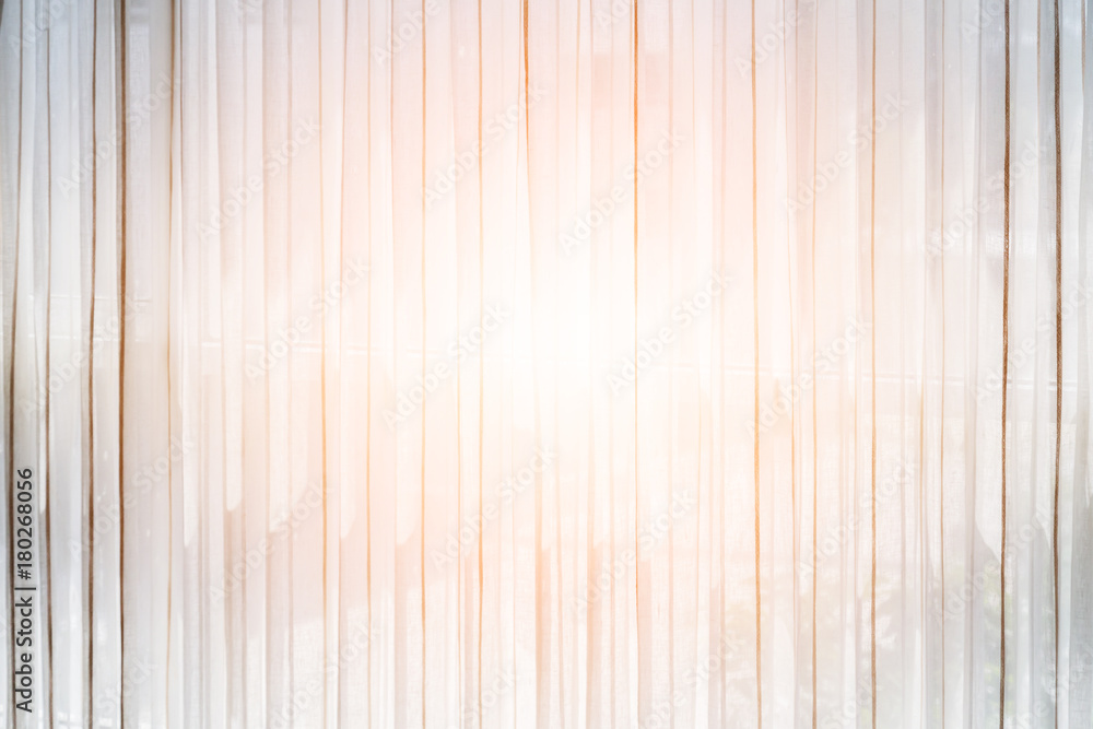 Fototapeta premium closed up beautiful curtain in daylight cozy room home concept