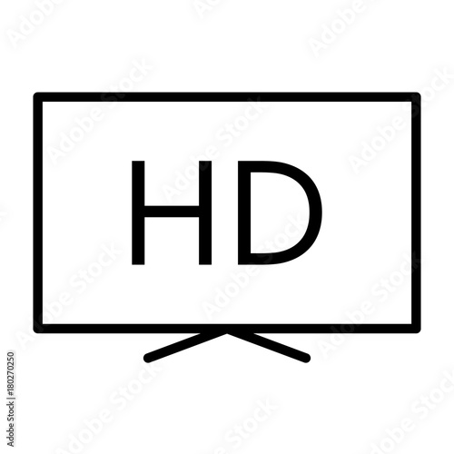 Hd television line icon. TV, video symbol. Vector illustration