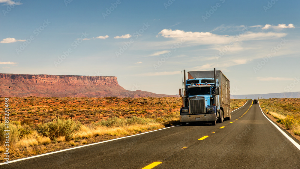 Obraz premium Ciężarówka w południowo-zachodniej części USA