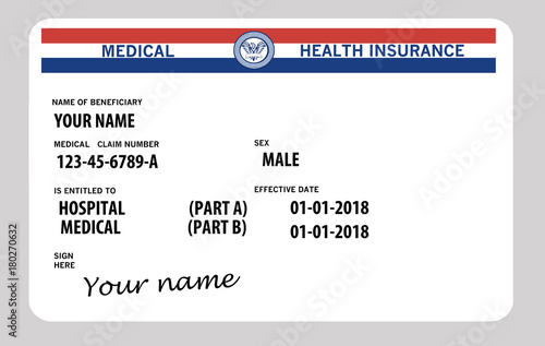 Generic medicare card. Very generic. Medicare name is not used on the card. photo