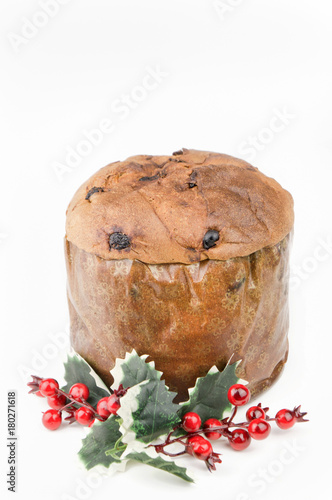 Panettone - Traditional Italian Christmas cake isolated