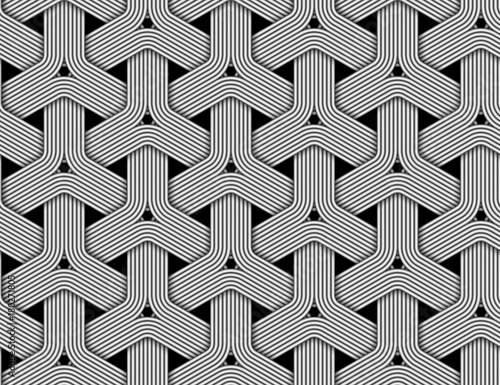 Vector hexagonal seamless pattern of braided fiber.