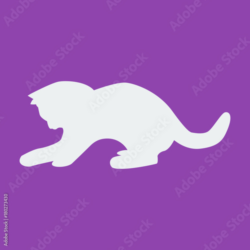 cat icon on purple background