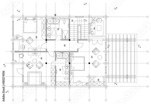 Standard living room furniture symbols set