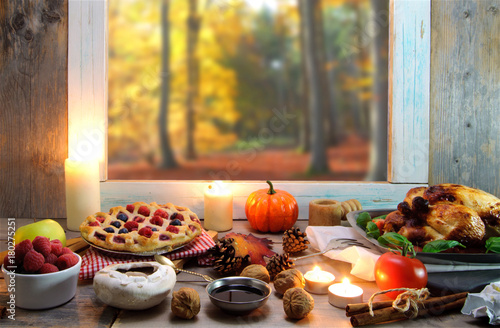 Thanksgiving background wit...