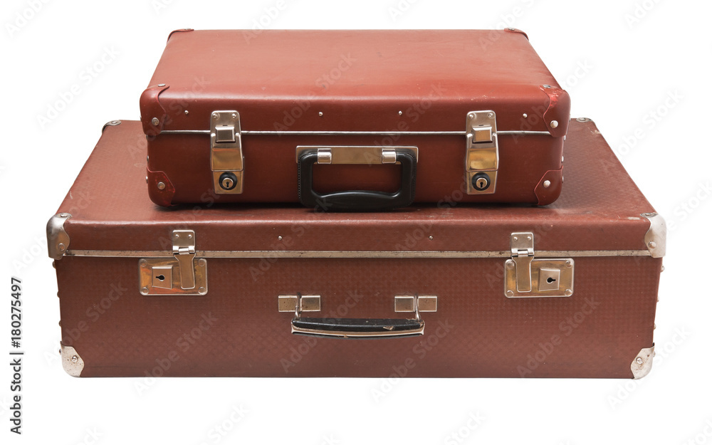 two old suitcase isolated two old suitcase isolated