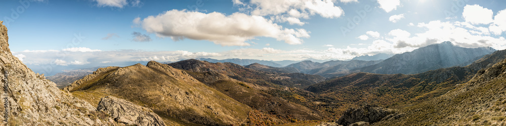 Panoramic view of Olmi Cappella valley with in Corsica