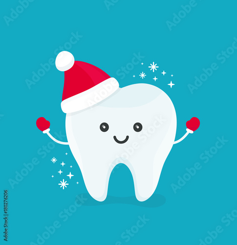 Cute happy smiling funny tooth 