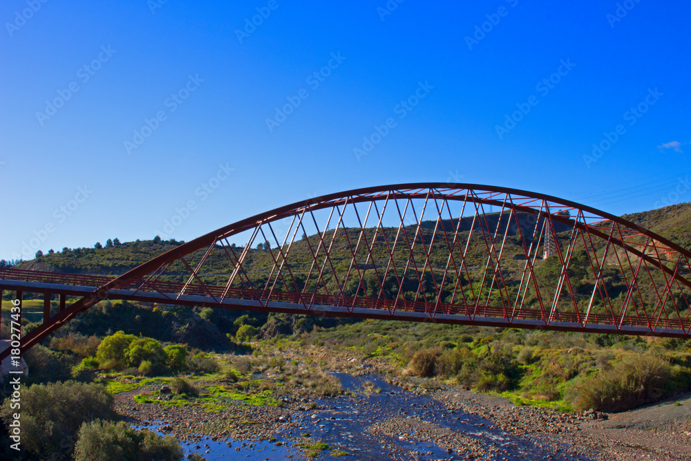 Bridge. Beautiful day. River and mountains. Costa del Sol, Andalusia, Spain. Bridge. Beautiful day. River and mountains. Costa del Sol, Andalusia, Spain.
