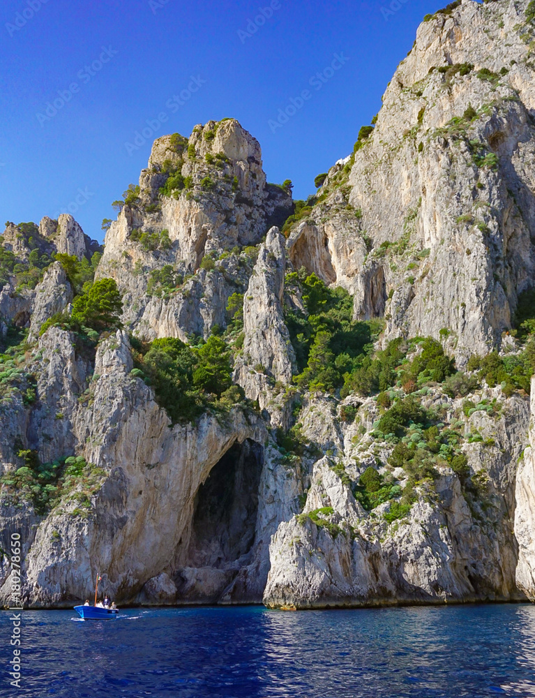 The White Grotto of the island of Capri, Italy.