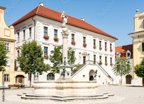 Historic square in the city Neuburg