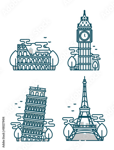 European Attractions.Paris Eiffel Tower