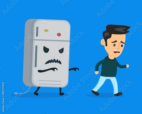 Angry evil refrigerator runs after 