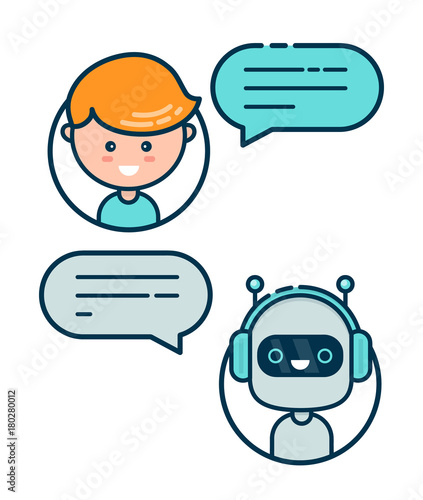 Cute smiling chat bot is written