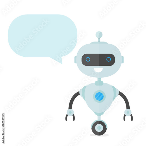 Cute happy smiling funny robot chat bot 