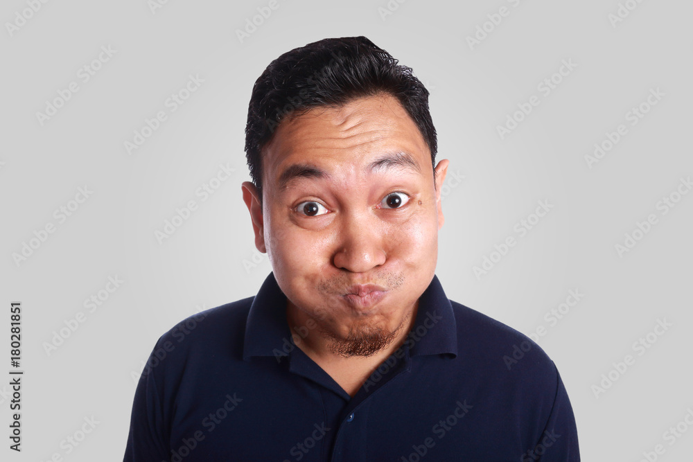 Fototapeta premium Funny Asian Man Mocking