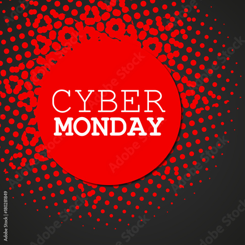 Cyber Monday Sale Banner, Label Design, Background. Vector illustration