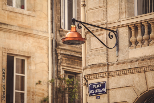 Street view of old town in bordeaux city, France Europe