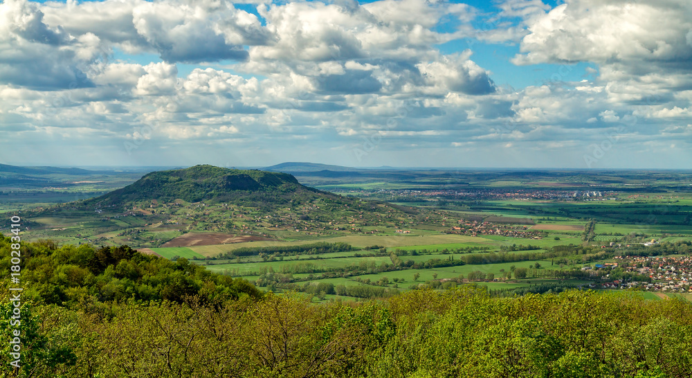 Landscape from a volcanoes in Hungary near the lake Balaton.