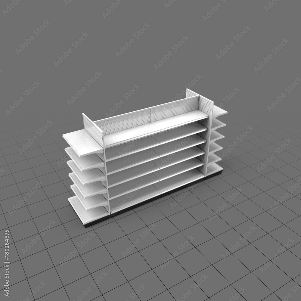 Long retail shelf Stock 3D asset Adobe Stock