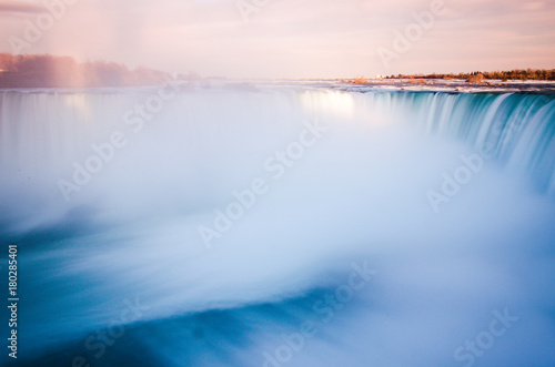 Long exposure of Niagara falls during the sunset