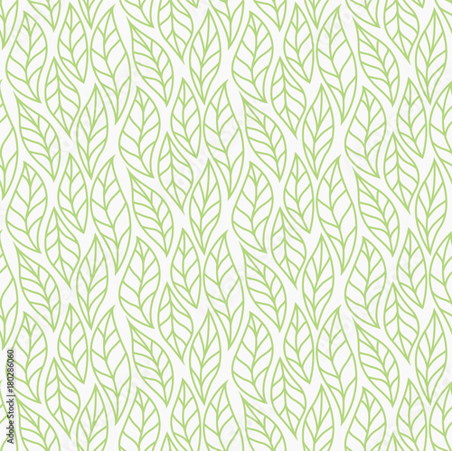 Vector illustration of leaves seamless pattern. Floral organic background. Hand drawn leaf texture.