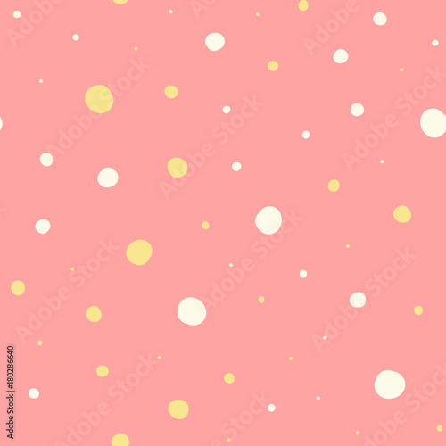 Baby Fun Hand Drawn Dots Asymmetrical Seamless Pattern, Dotted Swiss