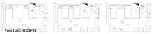 Standard furniture symbols used in architecture plans