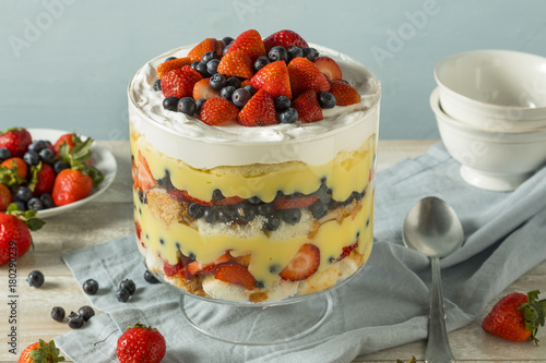 Photos Sweet Homemade Strawberry Trifle Dessert