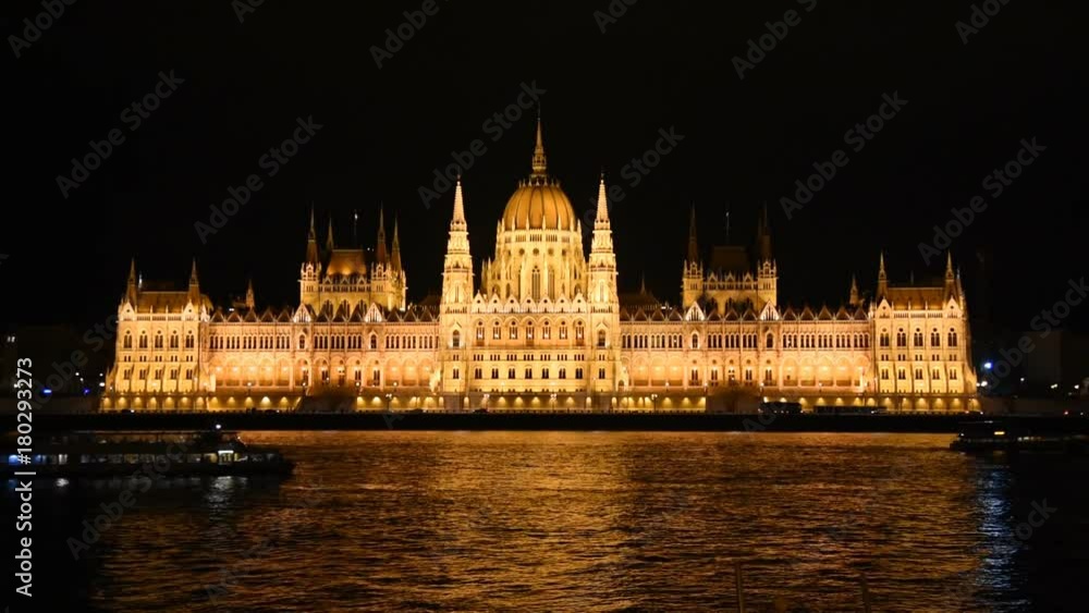 building of the Hungarian Parliament in the evening. Budapest, Hungary. building of the Hungarian Parliament in the evening. Budapest, Hungary.