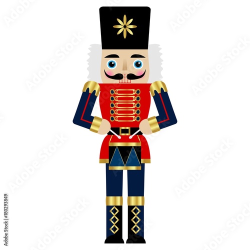 Vector illustration of a nutcracker with a drum